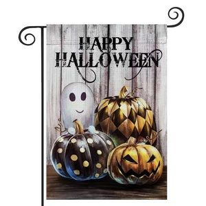 NIP Happy Halloween Garden Flag 12x18 Double Sided, Ghost, Decorative